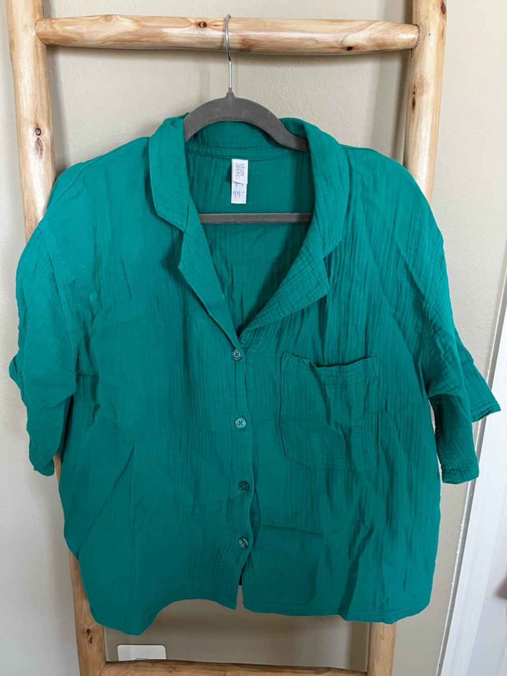 stars above Emerald Green Button-Up Shirt